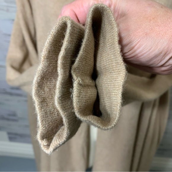 L'officiel Beige Open Knit Cardigan Sweater Lambswool Cashmere Angora Wrap Sz S - Picture 7 of 14